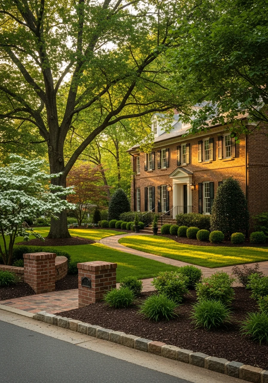 Close-up of a Lexington home's exterior with landscaping and architectural features typical of the area.