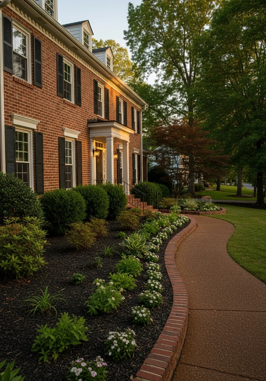 Close-up of a Winston-Salem home's exterior showing architectural details and landscaping typical of the area's neighborhoods.